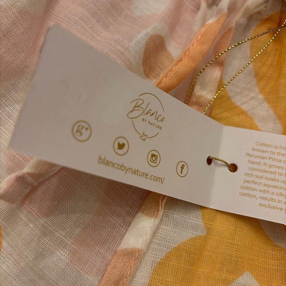 Blanco By Nature Boho Wide Leg Chiara Pants Large 100% Cotton Beach Pants NWT - Picture 6 of 8